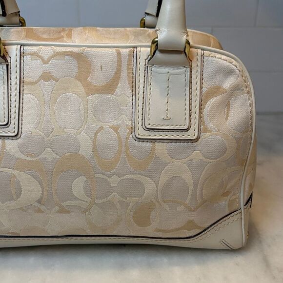 Coach Bag Purse Handbag Optic C Signature Logo Double Handle Doctor Satchel - Picture 6 of 16